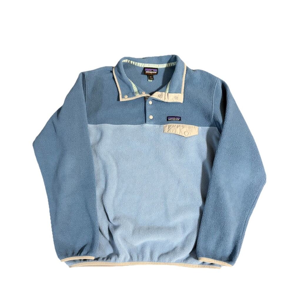 Patagonia Synchilla Snap-T Fleece Pullover Jacket Two Toned Blue Size XL